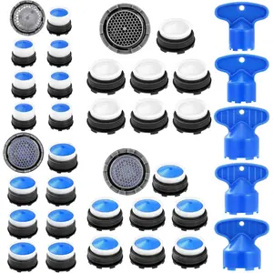 28 pcs Faucet Cache Aerators with 5 Pcs Faucet Aerator Key Cache Aerators Replacement Inserts for Sink M16.5 18.5 21.5 24 mm for Bathroom or Kitchen