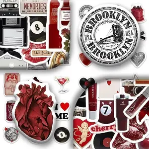 104 Vintage Style Stickers for Backpacks, Pencil Cases, Keychains, Retro Design, Perfect for DIY Projects and Decorations