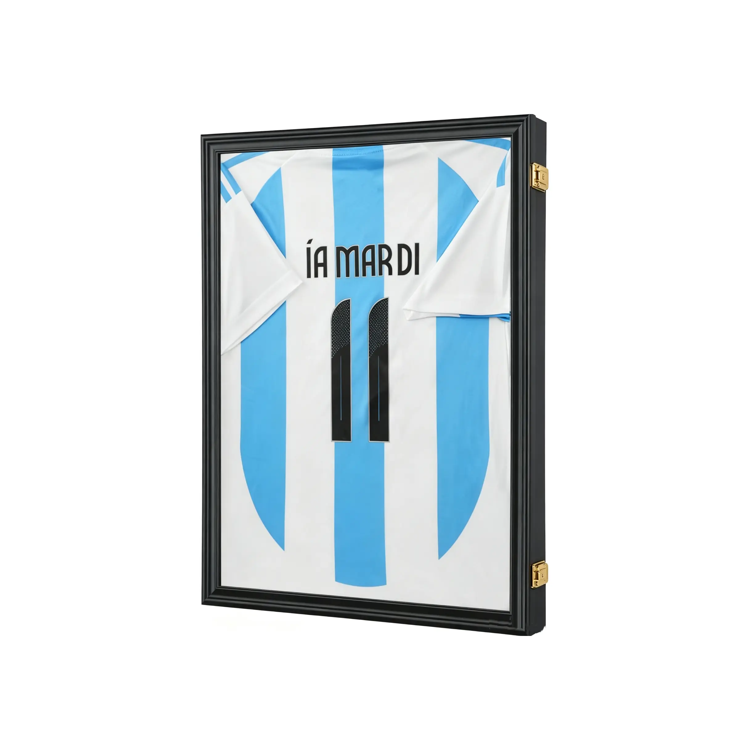 Lockable Solid Wood Jersey Shadow Box Frame, UV Protection Acrylic Display Case with Hanger & Pin Board for Basketball Football Hockey Youth Jerseys T-Shirts Sports Memorabilia