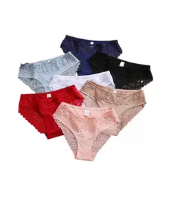 3Pcs Floral Lace Back Cheeky Panties - Seamless Front Breathable Underwear, Multi-Color M-XL