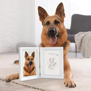 Pet Paw Print Keepsake Frame – Foldable Paw & Handprint Memory Kit for Dogs & Cats
