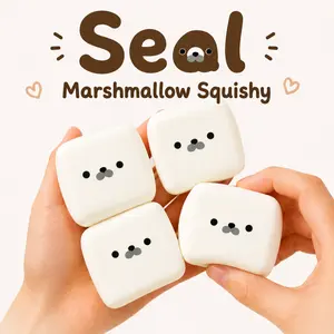 Sweet Kawaii Marshmallow Tofu Seal Milk Squishy Fidget Toy Super Soft Slow Rebound Sensory Squeeze Toy Stress Relief Squishie