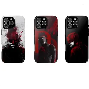Dark Red Vigilante Comic Art phone Cases For iPhone12-17 Promax Pro Plus,It's a great gift for a good friend, suitable for holidays, birthdays, and partie