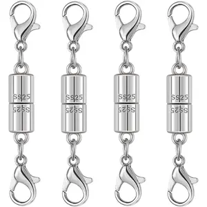 Clasps, 925 Sterling ,   Closures for Necklaces and Bracelets (4pcs Silvery)