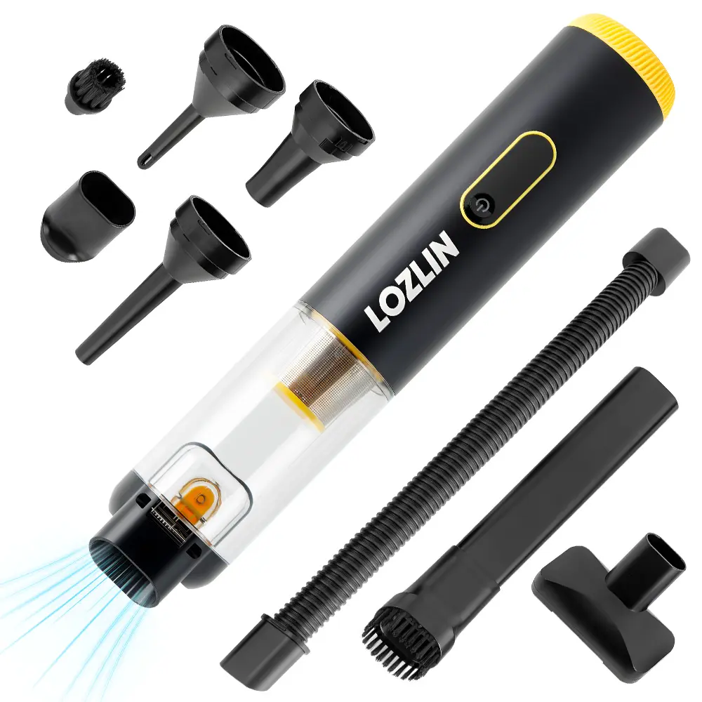 LOZLIN Cordless Car Vacuum 18000Pa 30AW High Power Mini Portable with Flexible Hose Pet Brush 2H Fast Charge for Car Interior Home Cleaning fathersdaygift Car Detailing Tools