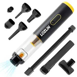LOZLIN Cordless Car Vacuum 18000Pa 30AW High Power Mini Portable with Flexible Hose Pet Brush 2H Fast Charge for Car Interior Home Cleaning