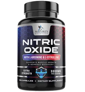 Nitric Oxide Booster Extra Strength - 3X Strength L-Arginine & Citrulline Supplement - Best Nitric Oxide Supplements for Men - Supports Muscle, Heart Health, Energy - Bottled in USA - 120 Capsules
