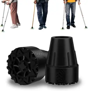 Cane Tips 7/8 inch, 2 Pack Heavy Duty Rubber Replacement Tips for Canes Crutches Walking Sticks, Non-Slip Extreme Grip Crutch Tips with Metal Inserts