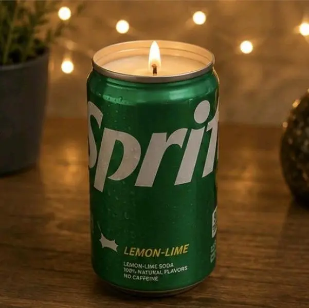 Sprite Lemon-Lime Inspired Soy Candle | Hand-Poured in a Repurposed Mini Soda Can | CanDelight