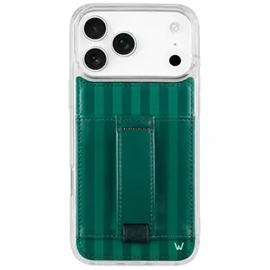 Walli Cases Evergreen Stripe Phone Case with Wallet and Finger Strap