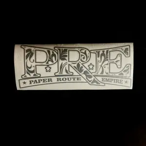 PRE Paper Route Empire Engraving Style Vinyl Decal Sticker, Self Adhesive Die-Cut Paper Label, Multi-Use Permanent Sticker Tape