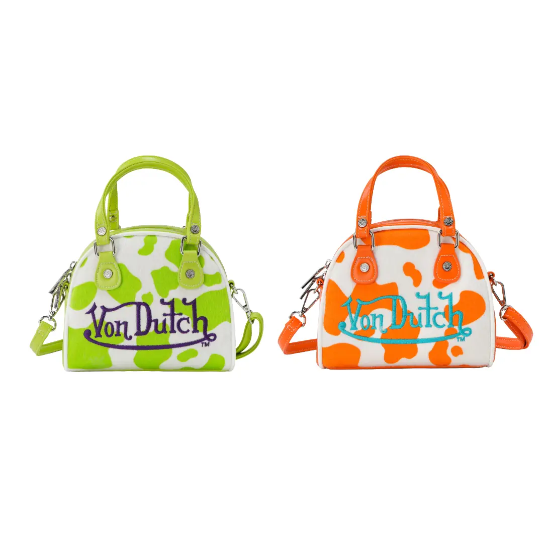 Von Dutch Cow Print Bowling Bag - Multiple Styles