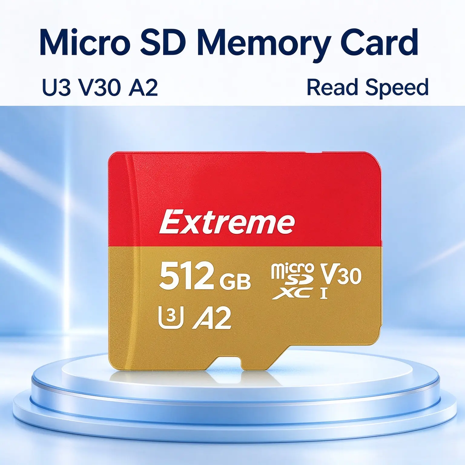 Micro SD Memory Card U3 V30 A2 High Speed Micro SDXC Card Up to 190MB/s Read Speed Supports 4K Video Recording with SD Adapter for Drones Dash Cams Action Cameras Surveillance Nintendo Switch Android Phones