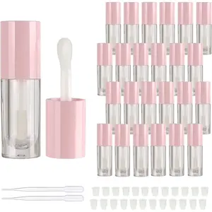 14 count Empty 6ml big doe foot wand Chunky lip gloss tubes for DIY lipgloss, round lipgloss containers tubes with thick wand ()