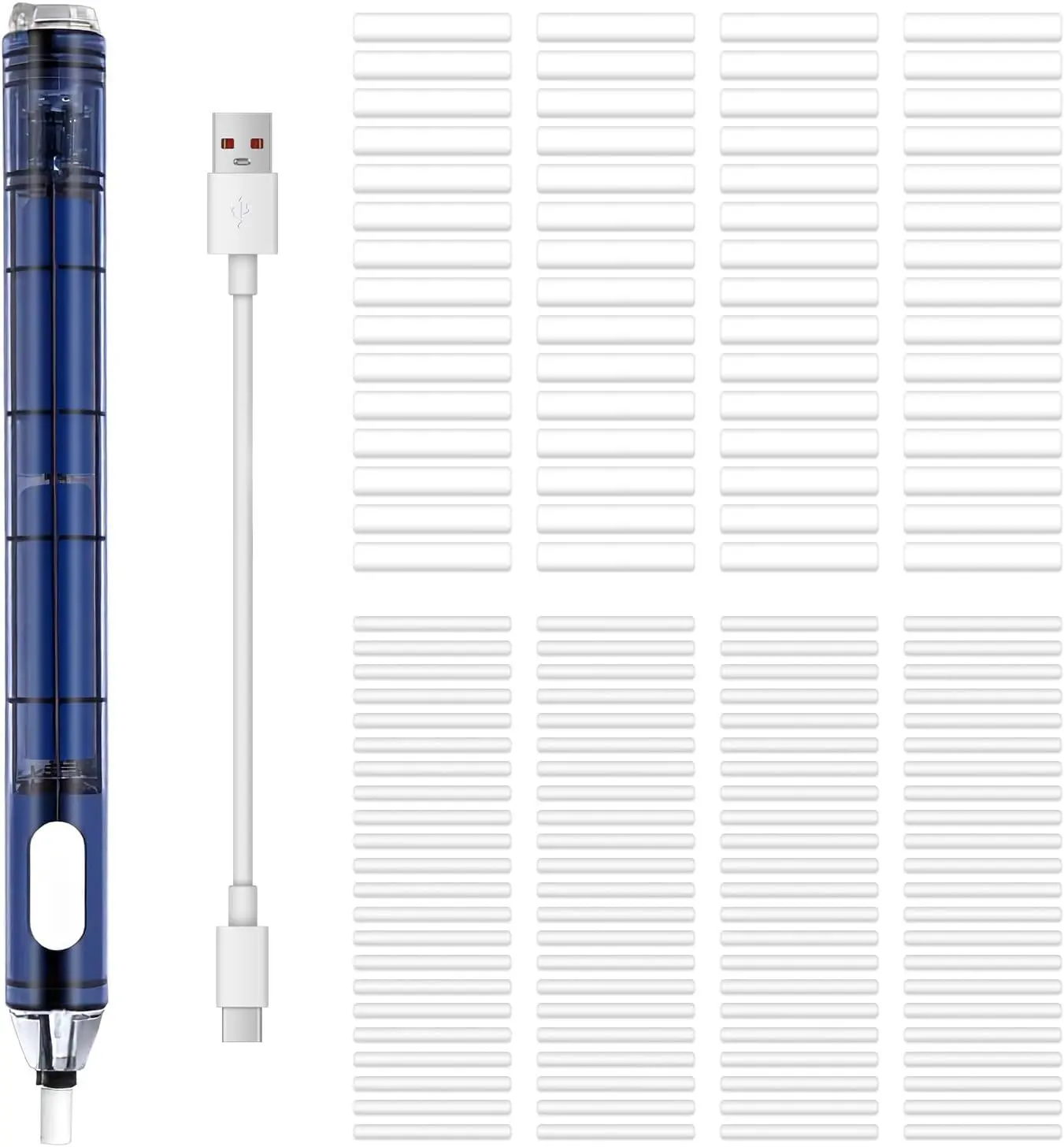 Rechargeable USB-C Electric Eraser Kit with 150 Pcs Hardened Eraser Core Translucent Artists Tool for Drawing Sketching Arts