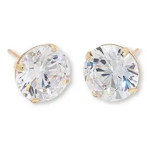 Radiance by Absolute™ 10K Gold 7.1ctw Round Solitaire Stud Earrings