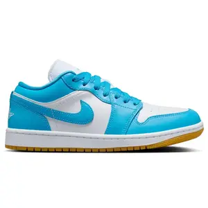 Women's Jordan 1 Low White/DK Powder Blue (DC0774 104)
