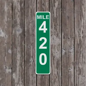 Mile Marker 420 - 17 Inches Tall by 4 Inches Wide Aluminum Sign