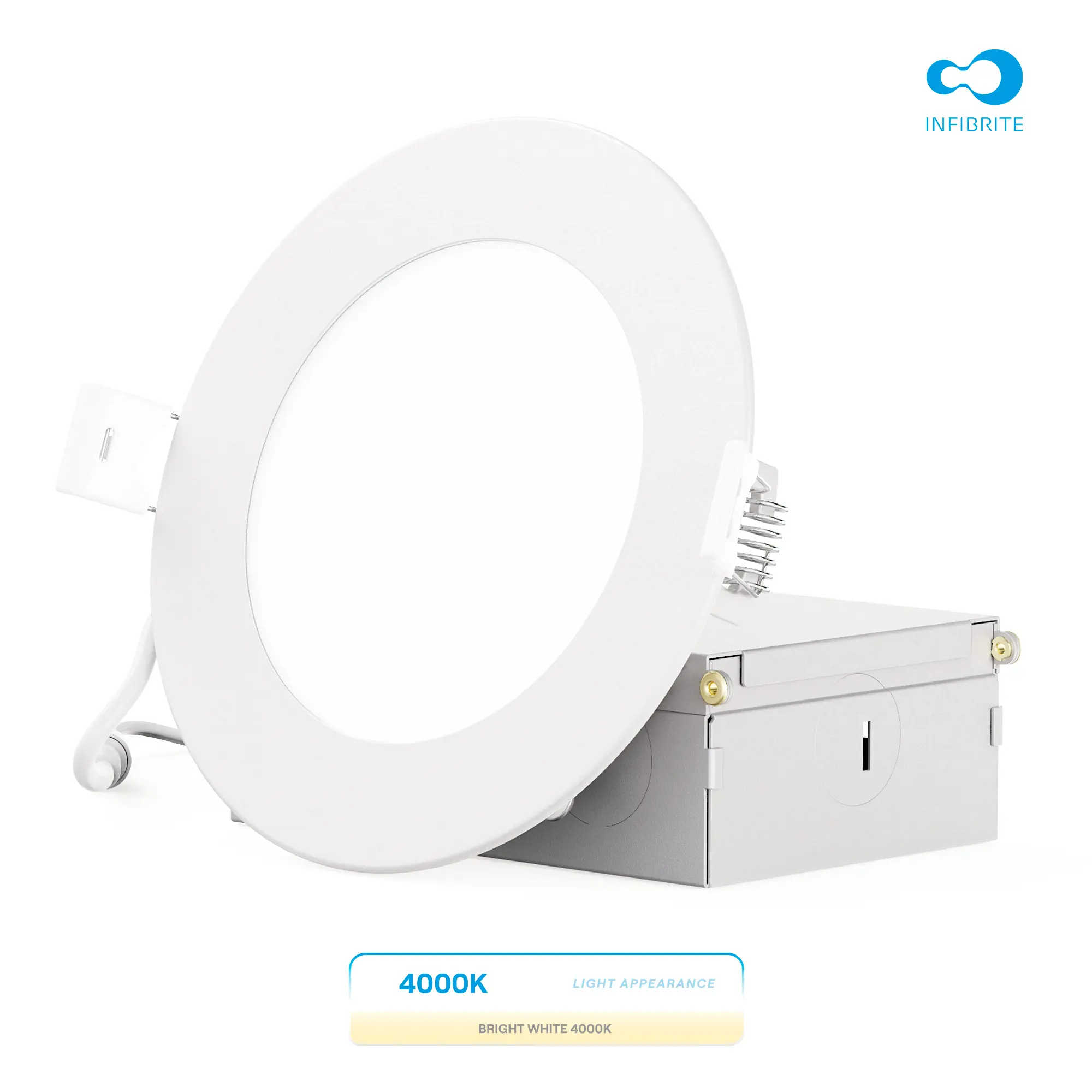 4-Inch 4000K Cool White Recessed LED Downlight, 9W, 750 Lumens, Triac Dimming, Wet Rated