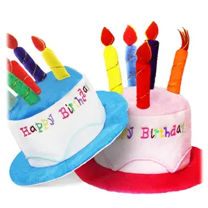 1pc Colorful Candle Fun Birthday Hat (random candle color), C is a magic tool for birthday parties, a must-have small prop for cake shops, a creative birthday hat to wear the cake on your head, Halloween