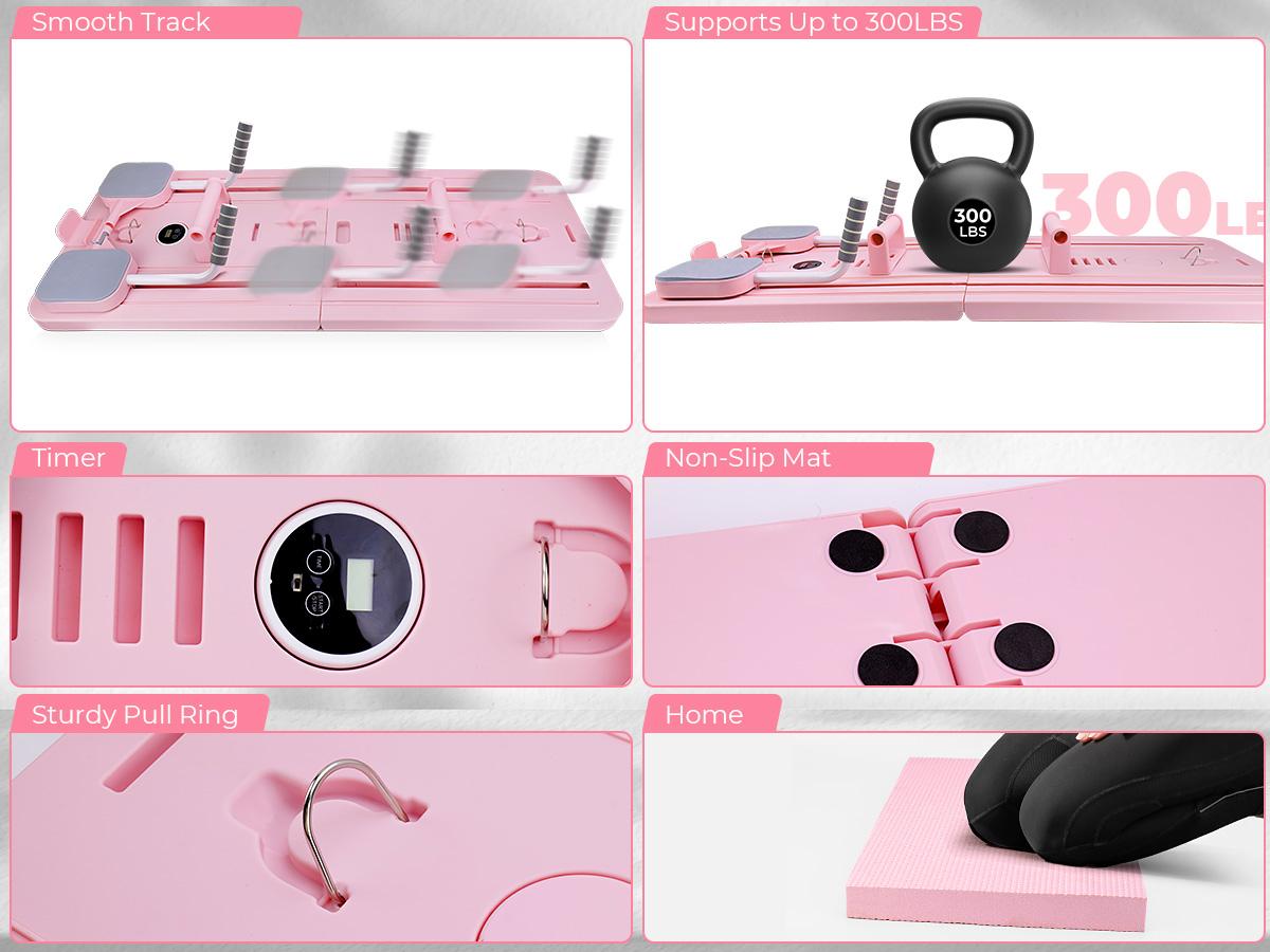 Homimanor Foldable Pilates Board Set for Beginners, Portable Home Exercise Kit with Pilates Bar and Resistance Bands for Daily Fitness & Stretching Homimanor Foldable Pilates Board Set for Beginners, Portable Home Exercise Kit with Pilates Bar and Resistance Bands for Daily Fitness & Stretching