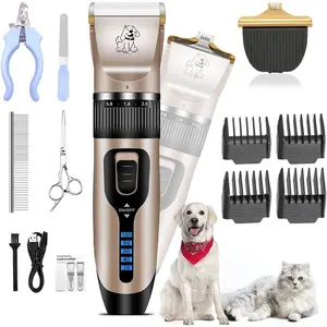 Clippers for ,  Kit for Heavy Thick Hair&Coats/Low Noise Rechargeable Cordless Hair Trimmer/Pet  with Paw Trimmer for Small & Large Dogs Cats