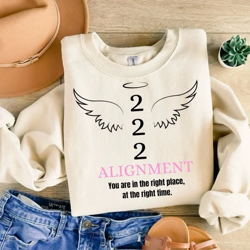 222 Angel Number Graphic Sweatshirt, Unisex Shirt, Alignment