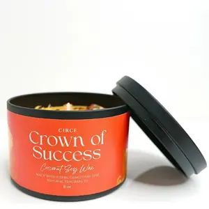 Crown of Success candle crystals and fragrance | 8 oz orange candle