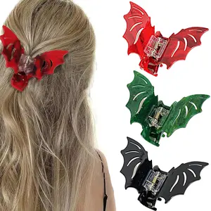 4 Pieces Bat Claw Clips, Gothic Horror Hair Clips Halloween Spooky Hairpin for Costume Cosplay Hair Barrettes Halloween Gift