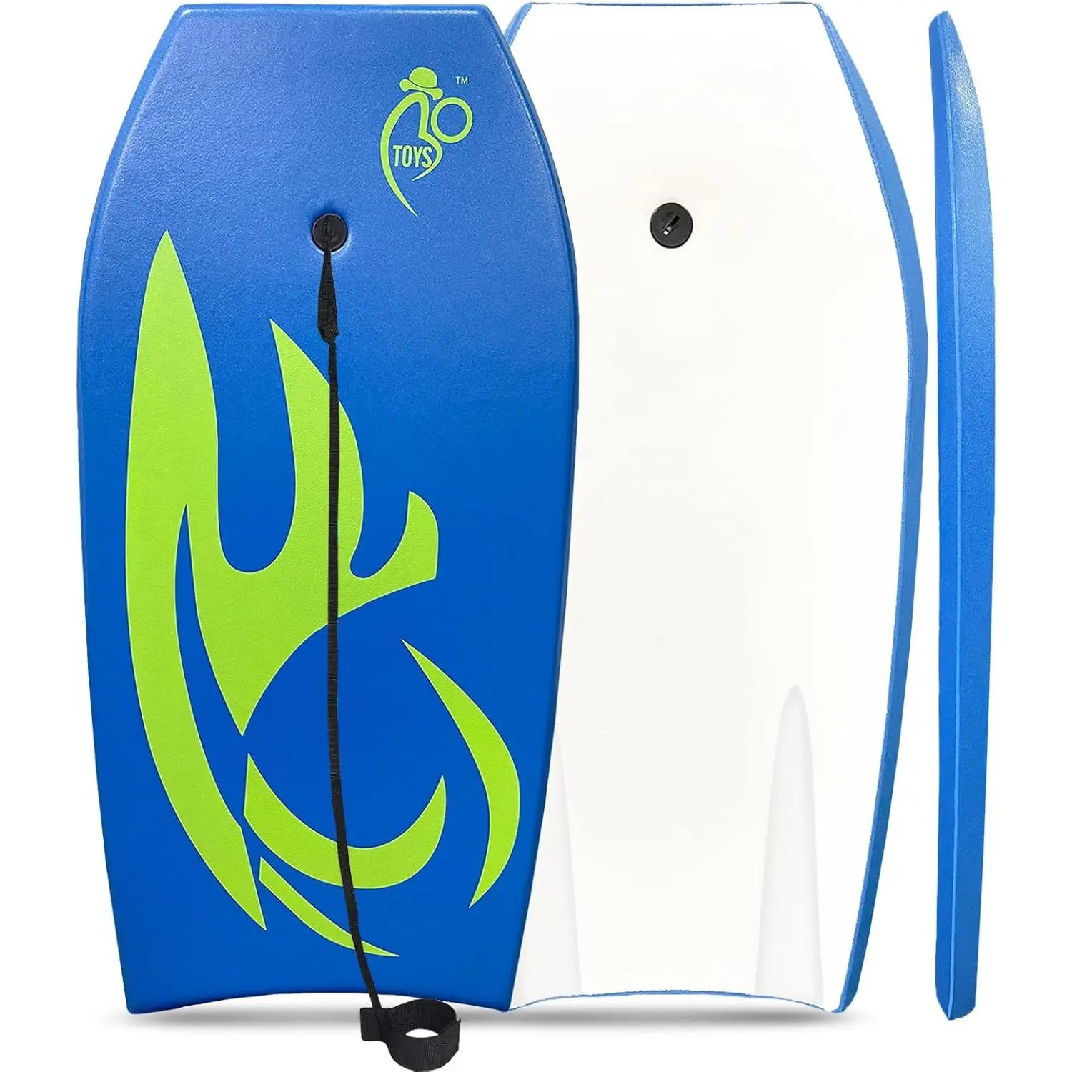 41-Inch Compact Bodyboard, Lightweight EPS Core, HDPE Slick Bottom, Water-Resistant Construction, Crescent Tail, 60/40 Rails, Heat Lamination Tech, Impact Strength, Leash with Wristband, Increased Speeds and Strength, More Maneuverability, Total Assurance