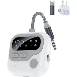 Airplane bluetooth adapter for 2 airpods headphones bluetooth transmitter for tv to wireless headphones dual link low latency 35mm adapter for speakers wireless transmitter and receiver