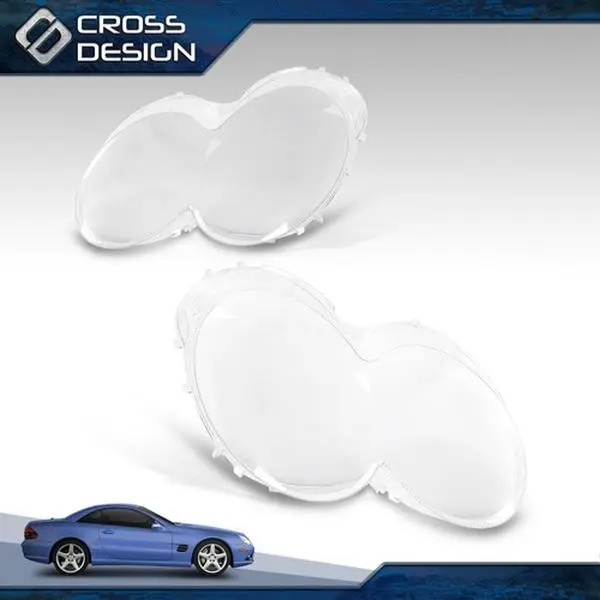 CROSSDESIGN Front Headlight Lens Cover FIT FOR Benz W230 SL500 SL600 SL55 2003-2008