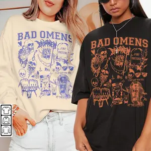 Bad Omens Doodle Art Shirt, Retro Bad Omens Album Lyric Art Sweatshirt Hoodie Bad Omens Tour 2023 Tattoo V1 DA0806DT
