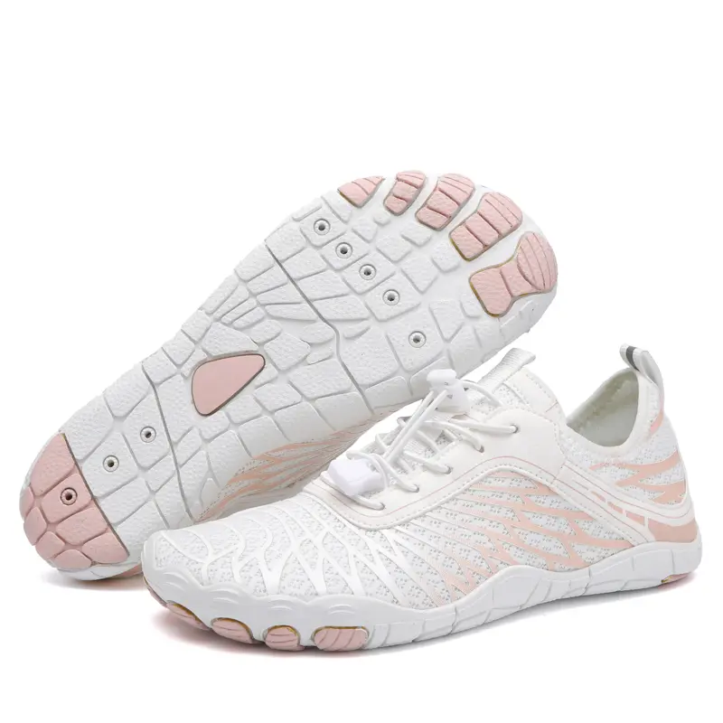 Women's Barefoot Water Shoes - Wide Toe Box, 0-Drop Sole, Non-Slip Outsole, Breathable, Lightweight Comfort Footwear for Gym Training, Summer Outdoor Activities, Women's Water Shoes, Aqua Water Shoes, Polyester