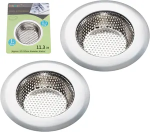 2PCS Stainless Steel Kitchen Sink Strainer - Large Wide Rim 4.5" Diameter