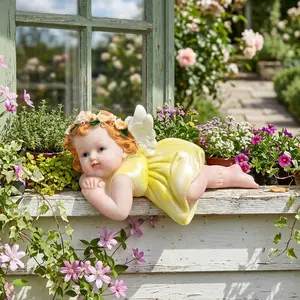 Angel Statue for Garden Outdoor, Resin Praying Angel Figurine, Decor for Yard Patio Lawn