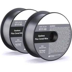 2-Pack Flux Core Welding Wire .035, Gasless Mig Welding Welder Wire E71T-GS, 2lb Each,  Spool wire fed, Self-shielded Mild Steel Compatible With Lincoln   Harbor Welders