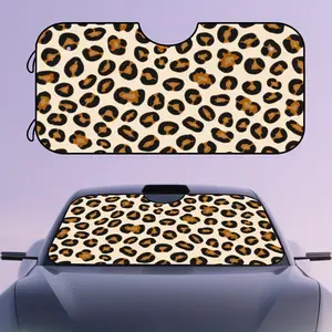 1pc, Leopard Rose Golden Black Design Sunshade for Vehicle Windshield, Car Sunshade, Smooth Fold, Reliable Fit, Perfect for Day Trips, Parking, and Driving Breaks, Lightweight Design for Easy Handling and Storage