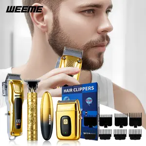 Weeme Men's Electric Hair Trimmer Set, Beard Trimmer Kit, Home Use, T-Shape Trimmer, Electric Razor, Nose Hair Clipper, Travel Portable, Cordless Rechargeable Trimmer