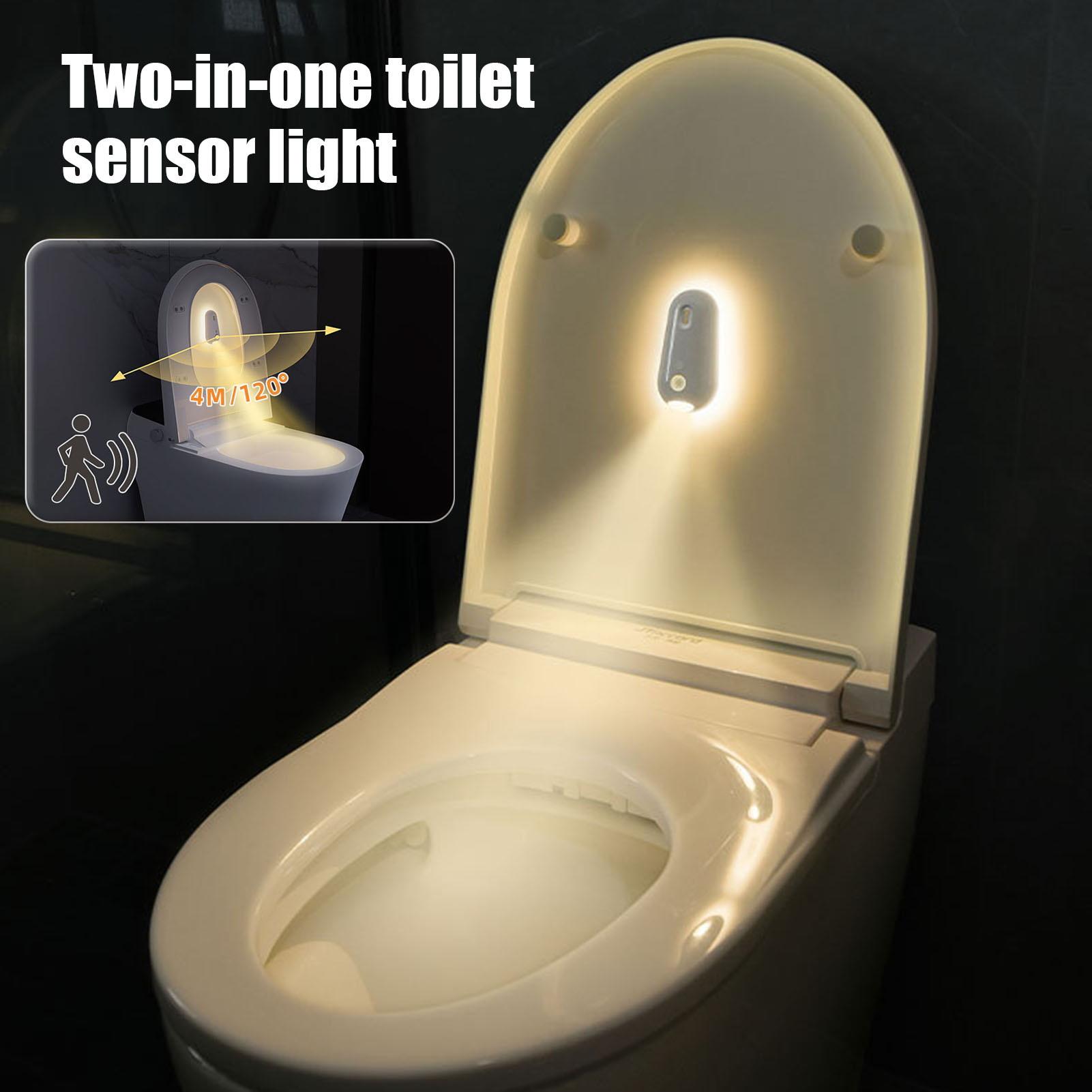 Toilet Light with Intelligent Sensing UV Sterilization Rechargeable USB-C Night Light Peel And Stick Soft Nightlight for Bathroom Toilet Easy Installation Smart Sensing Eco-Friendly ABS PP 1800 MAh Battery