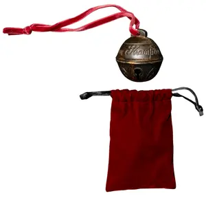 Krampus Bell Cursed Jingle Bell Metal Replica Xmas Ornament w/ Red Bag