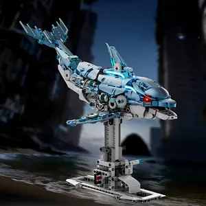 888+pcs Blue Dolphin Building Blocks Set, Underwater Animal World, Future Technology Style, Premium Abs Parts, Boys Gift, Birthday/new Year/festival/xmas
