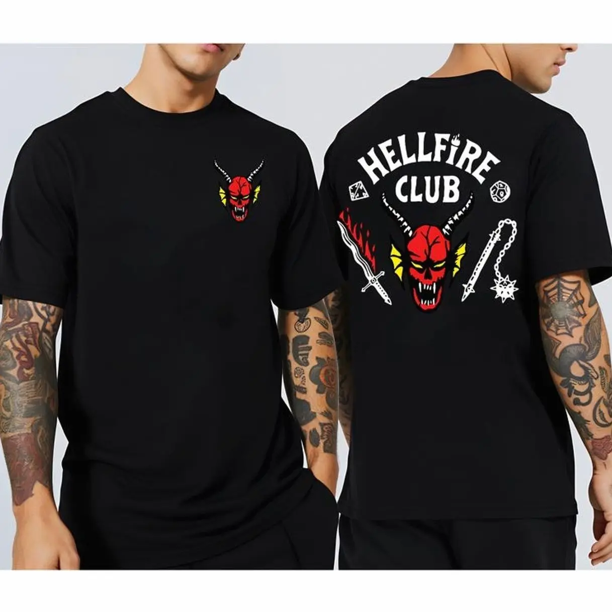 Hellfire Club Hawkins Tee, Double-Sided Print! Funny Valentine Gift for Wife & Fandom Crew. Z