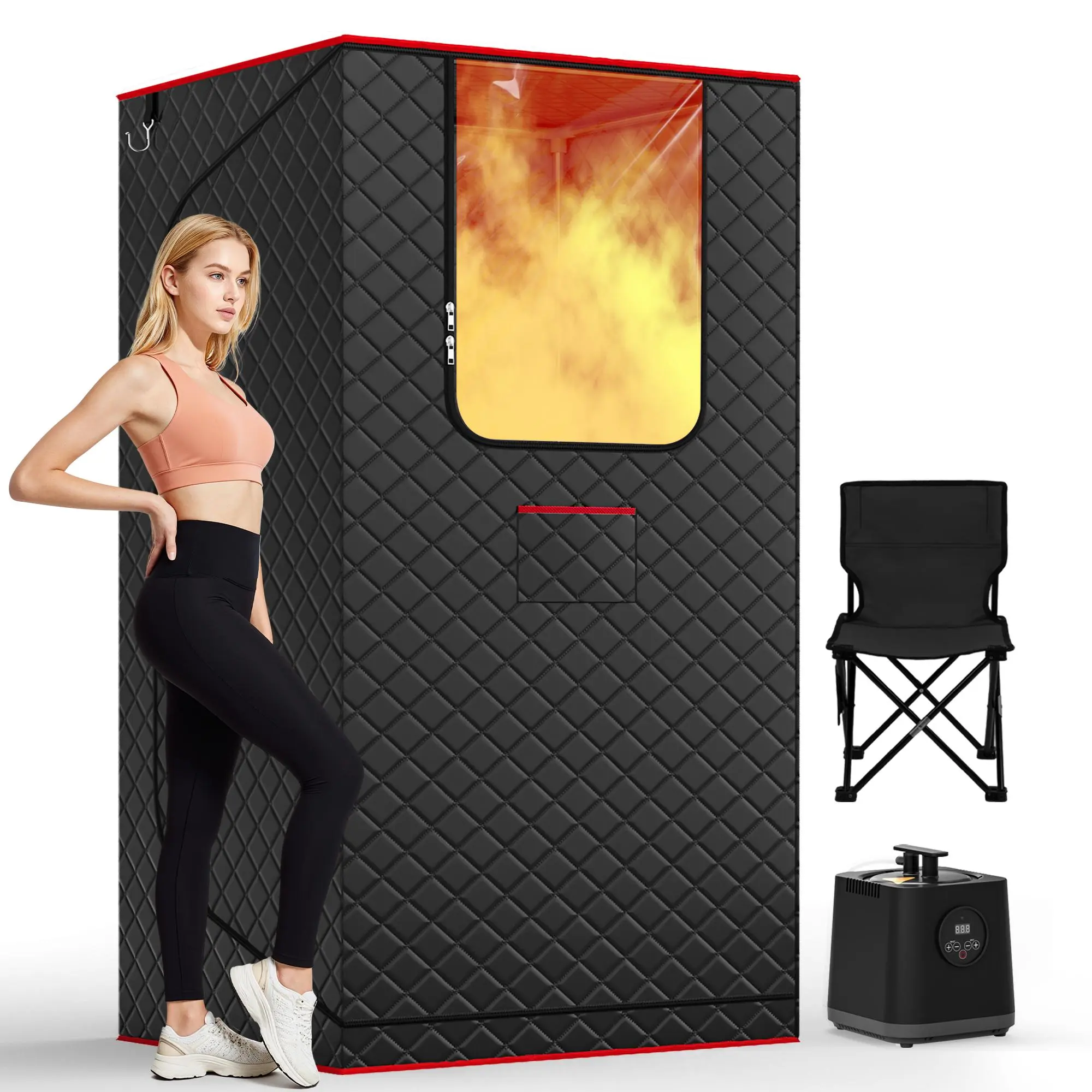 TEHANLD Portable Sauna Box for Home, Personal Steam Nurecover Saunas Heater at Home Use, 3.0L 1200W Steamer, Indoor Foldable Sauna Tent, Dry Sauna SPA Full Body Inflatable Pool,back to school,back to school haul,sohochic