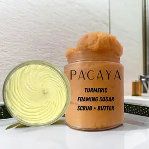 Turmeric body butter and body scrub to brightening and exfoliate skin 8oz