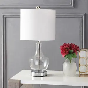 JONATHAN Y Colette Mini Glass LED Table Lamp , for bedroom, living room, foyer, hallways, dining room, dorms