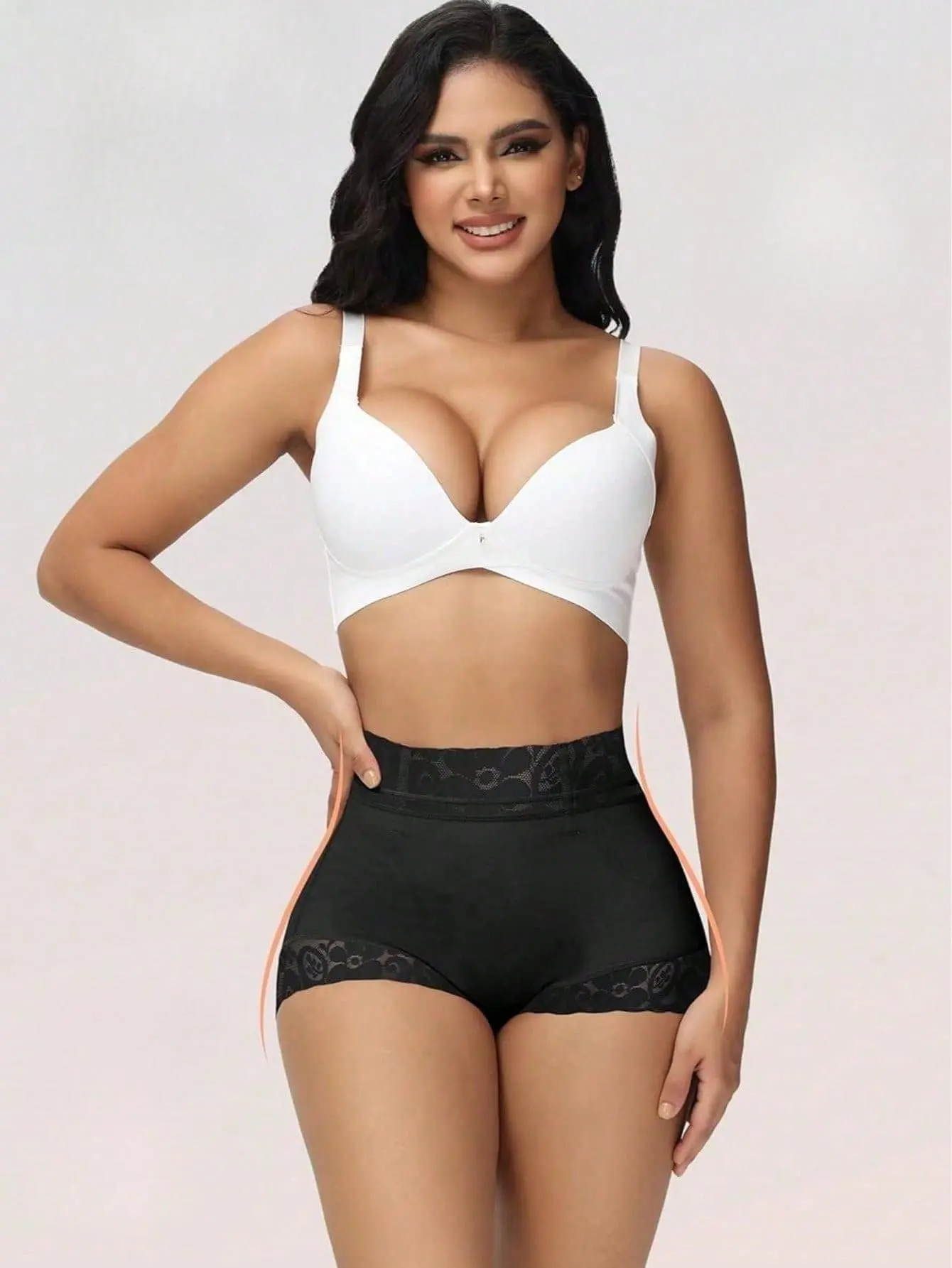 Women High Waist Lace Sculpting Shapewear Shorts, Tummy Control Butt Lifting Smooth Body Shaper Underwear
