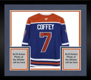 Framed Paul Coffey Edmonton Oilers Autographed Blue Fanatics Premium Jersey - Fanatics Authentic Certified