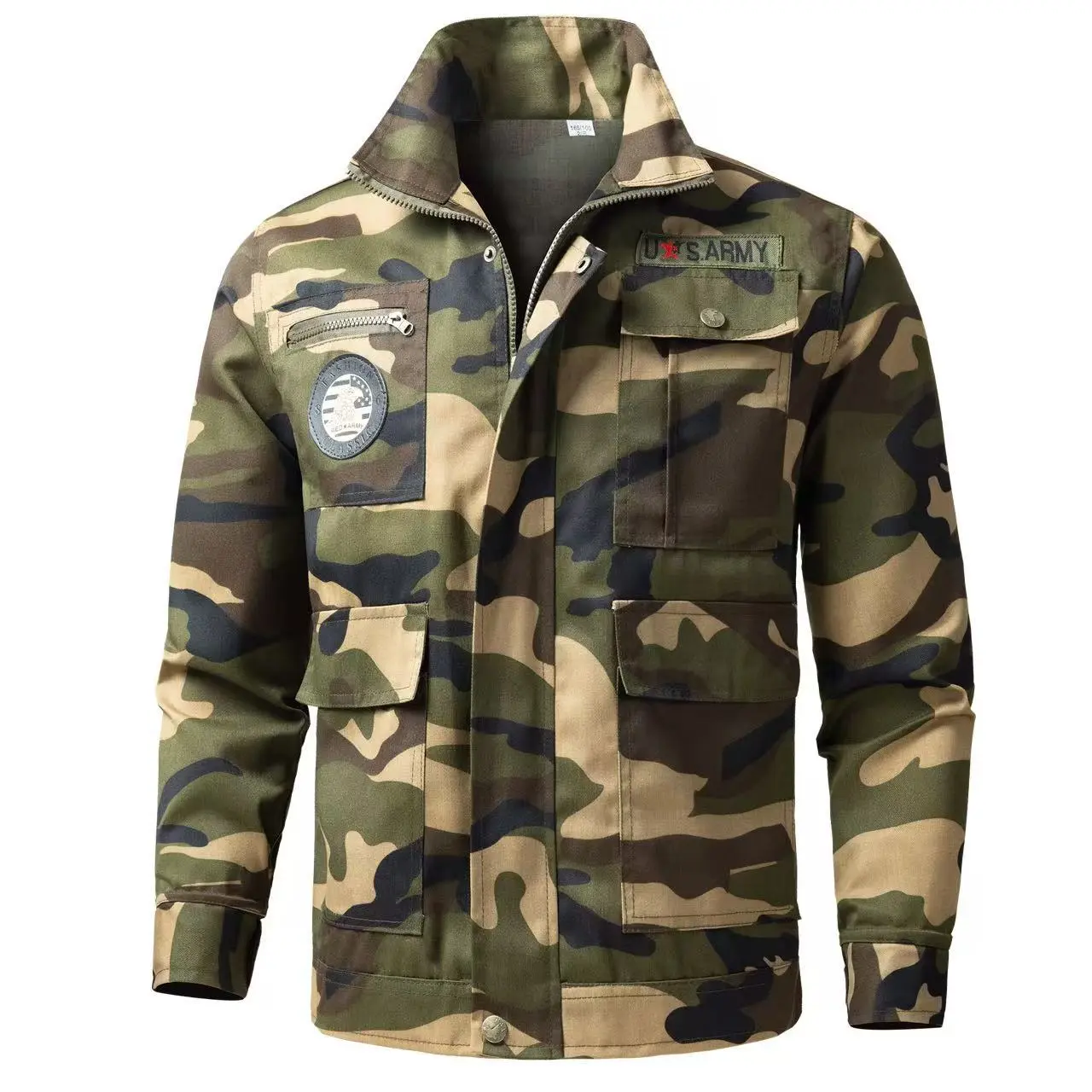 Men's Camouflage Utility Workwear Suit Set - Thick, Wear-Resistant, Breathable Fabric Uniform with Multi-Pockets, Articulated Design for Outdoor Construction, Auto Repair Labor Protection | Mens Clothing
