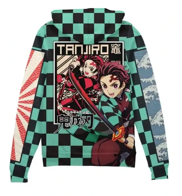 Trending Kamado Tanjiro Haori Demon Slayer Streetwear 3D Hoodie Jacket,